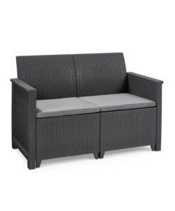 SET DA GIARDINO KETER "EMMA LOUNGE" CON DIVANO 2 POSTI, COLORE GRAFITE - KETER