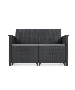 SET DA GIARDINO KETER "EMMA LOUNGE" CON DIVANO 2 POSTI, COLORE GRAFITE - KETER