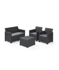 SET DA GIARDINO KETER "EMMA LOUNGE" CON DIVANO 2 POSTI, COLORE GRAFITE - KETER