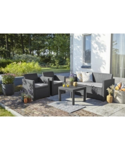 SET DA GIARDINO "ALABAMA LOUNGE" CON DIVANO 2 POSTI, COLORE GRAFITE - KETER