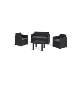 SET DA GIARDINO "ALABAMA LOUNGE" CON DIVANO 2 POSTI, COLORE GRAFITE - KETER