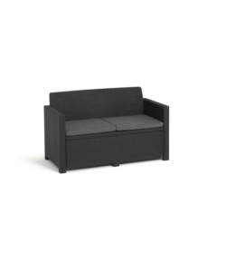 SET DA GIARDINO "ALABAMA LOUNGE" CON DIVANO 2 POSTI, COLORE GRAFITE - KETER