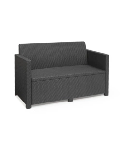 SET DA GIARDINO "ALABAMA LOUNGE" CON DIVANO 2 POSTI, COLORE GRAFITE - KETER