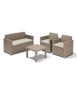 SET DA GIARDINO KETER "ALABAMA LOUNGE" CON DIVANO 2 POSTI, COLORE CAPPUCCINO - KETER