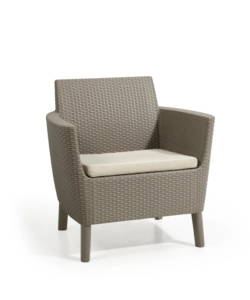 SET DA GIARDINO "SALEMO LOUNGE" CON 2 POLTRONE, DIVANO A 2 POSTI E TAVOLINO, COLORE CAPPUCCINO - KETER