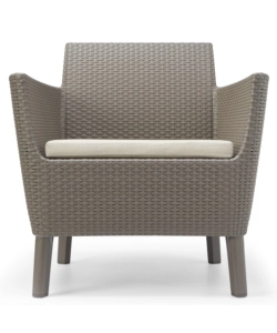 SET DA GIARDINO "SALEMO LOUNGE" CON 2 POLTRONE, DIVANO A 2 POSTI E TAVOLINO, COLORE CAPPUCCINO - KETER