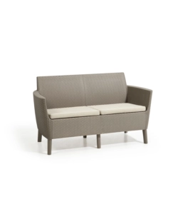 SET DA GIARDINO "SALEMO LOUNGE" CON 2 POLTRONE, DIVANO A 2 POSTI E TAVOLINO, COLORE CAPPUCCINO - KETER