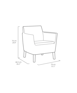 SET DA GIARDINO "SALEMO LOUNGE" CON 2 POLTRONE, DIVANO A 2 POSTI E TAVOLINO, COLORE CAPPUCCINO - KETER