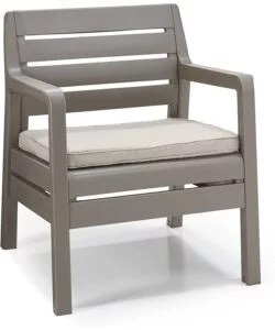 SET DA ESTERNO "DELANO LOUNGE" CON 2 POLTRONA, DIVANO 2 POSTI E TAVOLINO, COLORE CAPPUCCINO - KETER