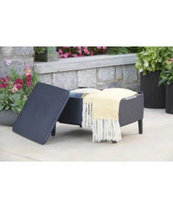 SET DA GIARDINO "SALEMO LOUNGE" CON 2 POLTRONE, DIVANO 3 POSTI E TAVOLINO, COLORE GRAFITE - KETER.