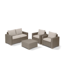 SET DA GIARDINO KETER "CALIFORNIA LOUNGE" IN POLIPROPILENE CAPPUCCINO 4 SEDUTE E TAVOLINO