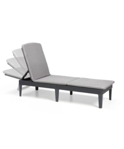 SDRAIO LETTINO PRENDISOLE "JAIPUR SUNLOUNGER" COLORE GRAFITE CON CUSCINO, 187X58X29 CM - KETER