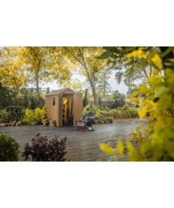 CASETTA DA GIARDINO KETER "DARWIN 4x6" IN EVOTECH+ COLORE MARRONE CON PORTA BATTENTE SINGOLA 125,8X184,5X205,1 CM