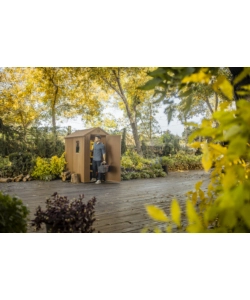 CASETTA DA GIARDINO KETER "DARWIN 4x6" IN EVOTECH+ COLORE MARRONE CON PORTA BATTENTE SINGOLA 125,8X184,5X205,1 CM