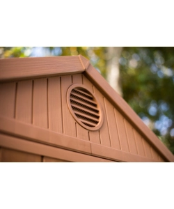 CASETTA DA GIARDINO KETER "DARWIN 4x6" IN EVOTECH+ COLORE MARRONE CON PORTA BATTENTE SINGOLA 125,8X184,5X205,1 CM
