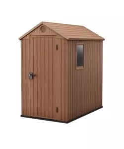 CASETTA DA GIARDINO KETER "DARWIN 4x6" IN EVOTECH+ COLORE MARRONE CON PORTA BATTENTE SINGOLA 125,8X184,5X205,1 CM
