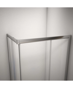 BOX DOCCIA ANGOLARE IN ALLUMINIO CON VETRO TRASPARENTE 70X90X185 CM