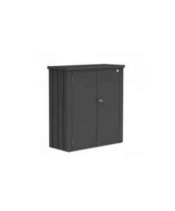 ARMADIO DA ESTERNO BIOHORT "ROMEO M" IN ACCIAIO GRIGIO SCURO METALLIZZATO, 132X57X140 CM - 56070