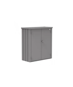 ARMADIO DA ESTERNO BIOHORT "ROMEO M" IN ACCIAIO GRIGIO QUARZO METALLIZZATO, 132X57X140 CM - 58070