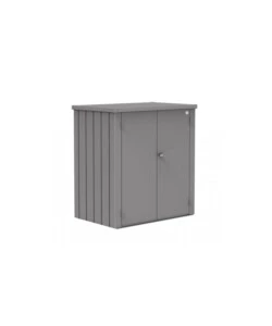 ARMADIO DA ESTERNO BIOHORT "ROMEO L" IN ACCIAIO GRIGIO QUARZO METALLIZZATO, 132X87X140 CM - 58080