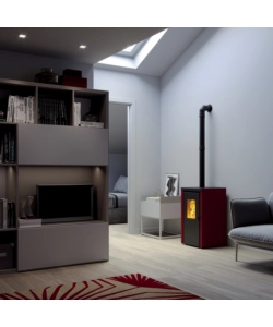 STUFA A PELLET INVICTA "BASSANO" ROSSO 4,2 KW