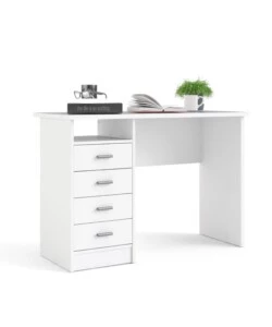 SCRIVANIA CON 4 CASSETTI BIANCA, 110X76X48,5 CM