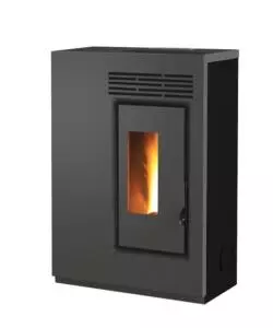 STUFA A PELLET SLIM VENTILATA CARIS "FIORE" NERO 5,0 KW - STAFFA A MURO INCLUSA
