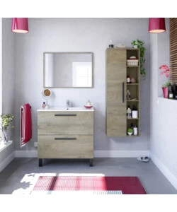 COLONNA SOSPESA BAGNO 1 ANTA "CHLOE" COLORE ROVERE