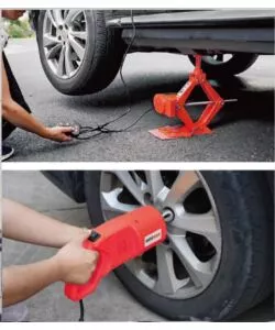 CRIC ELETTRICO DI EMERGENZA CON CHIAVE AD IMPULSI PER CAMBIO GOMME, PORTATA 2 TONNELLATE- AUTOMAN