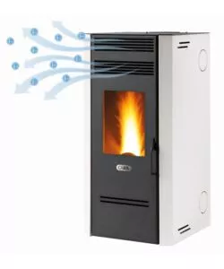 STUFA A PELLET VENTILATA CARIS "MAYLEA" CON HEALTHSYSTEM BIANCO 7,1 KW
