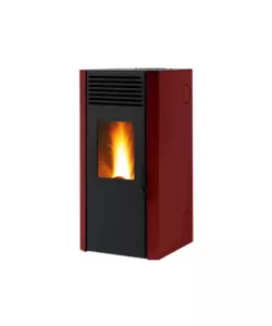 Stufa a pellet ventilata Caris "Maylea H" con purificatore HealthSystem bordeaux 7,5 Kw