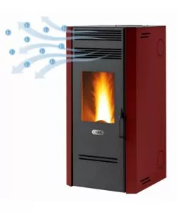 STUFA A PELLET VENTILATA CARIS "MAYLEA" CON PURIFICATORE HEALTHSYSTEM BORDEAUX 7,1 KW