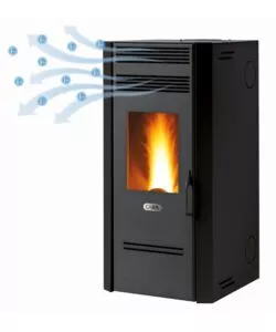 STUFA A PELLET VENTILATA CARIS "MAYLEA" CON PURIFICATORE HEALTHSYSTEM NERO 7,1 KW