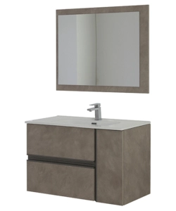 MOBILE BAGNO SOSPESO "OXID" CON SPECCHIO, 90X46X57 CM