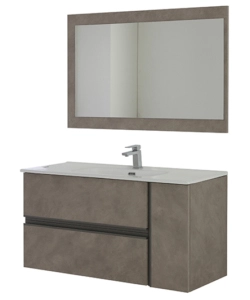 MOBILE BAGNO SOSPESO "OXID" CON SPECCHIO, 110X46X57 CM