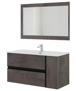 MOBILE BAGNO SOSPESO "OXID" CON SPECCHIO, 110X46X57 CM