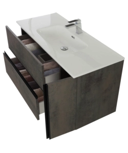 MOBILE BAGNO SOSPESO "OXID" CON SPECCHIO, 110X46X57 CM