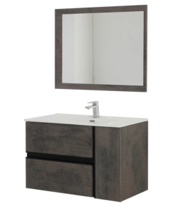 MOBILE BAGNO SOSPESO "OXID" CON SPECCHIO, 90X46X57 CM
