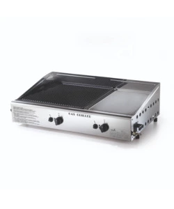 BARBECUE A GAS OMPAGRILL CON PLANCHA DOPPIA 2 BRUCIATORI 70,5X44X21,5 CM
