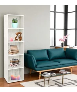 LIBRERIA 4 RIPIANI "READY 2" ROVERE BIANCO 40X29X172 CM