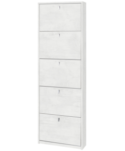 SCARPIERA BIANCA CON 5 ANTE, 63X18X190 CM