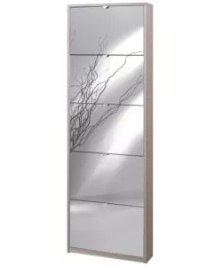SCARPIERA OLMO CON 5 ANTE A SPECCHIO, 63X18X190 CM