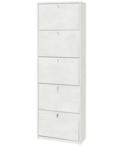 SCARPIERA BIANCA CON 5 ANTE, 63X29X190 CM