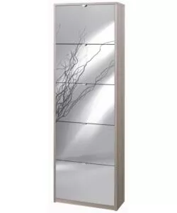 SCARPIERA OLMO CON 5 ANTE A SPECCHIO, 63X29X127 CM