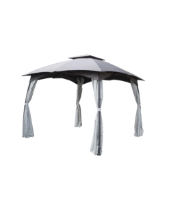 GAZEBO DA ESTERNO CON DOPPIO TETTO EUROGARDEN "BERLINO" IN ACCIAIO GRIGIO 3X3 M