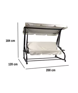 DONDOLO DA ESTERNO 3 POSTI EUROGARDEN BEIGE 200X120X164 CM