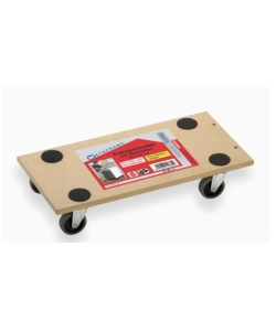CARRELLO A PIANALE IN MDF, RUOTE IN PLASTICA