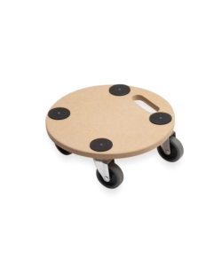 CARRELLO A PIANALE IN MDF, RUOTE IN PLASTICA
