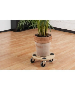 CARRELLO A PIANALE IN MDF, RUOTE IN PLASTICA