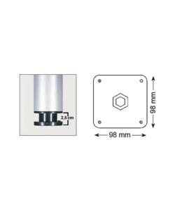 GAMBA TAVOLO TONDA Ø 80 - H.710 MM. ALLUMINIO OPACO